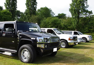 Four styles of limousine lined up for photos near Coventry