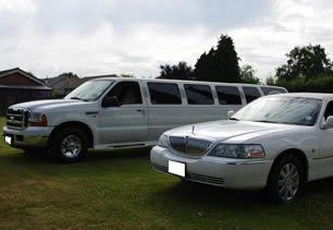 Lincoln and 4x4 limos side by side